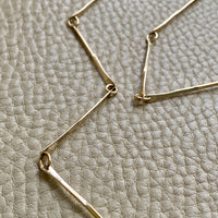 Half-twist gold bar link necklace - 14k gold - 20 inch length