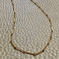 Midcentury Paperclip Link Necklace in 18k gold - 18.75 inch length - Swedish vintage