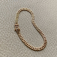 1957 Vintage Pressed Curb Link Bracelet in 18k Gold - 7.25 inch length