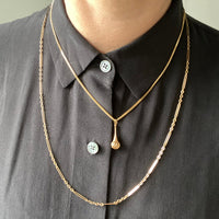 Vintage 18k gold curb link necklace - 18.5 inch length