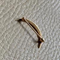 14k Gold Antique Graduated Seed Pearl Crescent Moon Pair of Brooches - Medium & Large