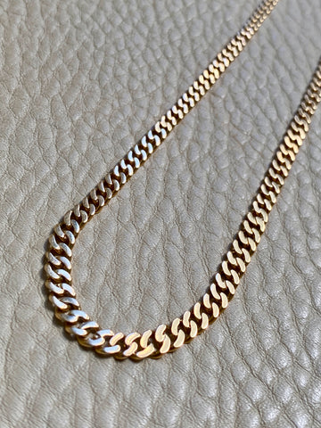 1954 Swedish Vintage 18k gold pressed curb link necklace - 18.7 inch length