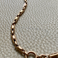 Antique Chunky Watch Chain in Rose Gold 14k - 17.3 inch length