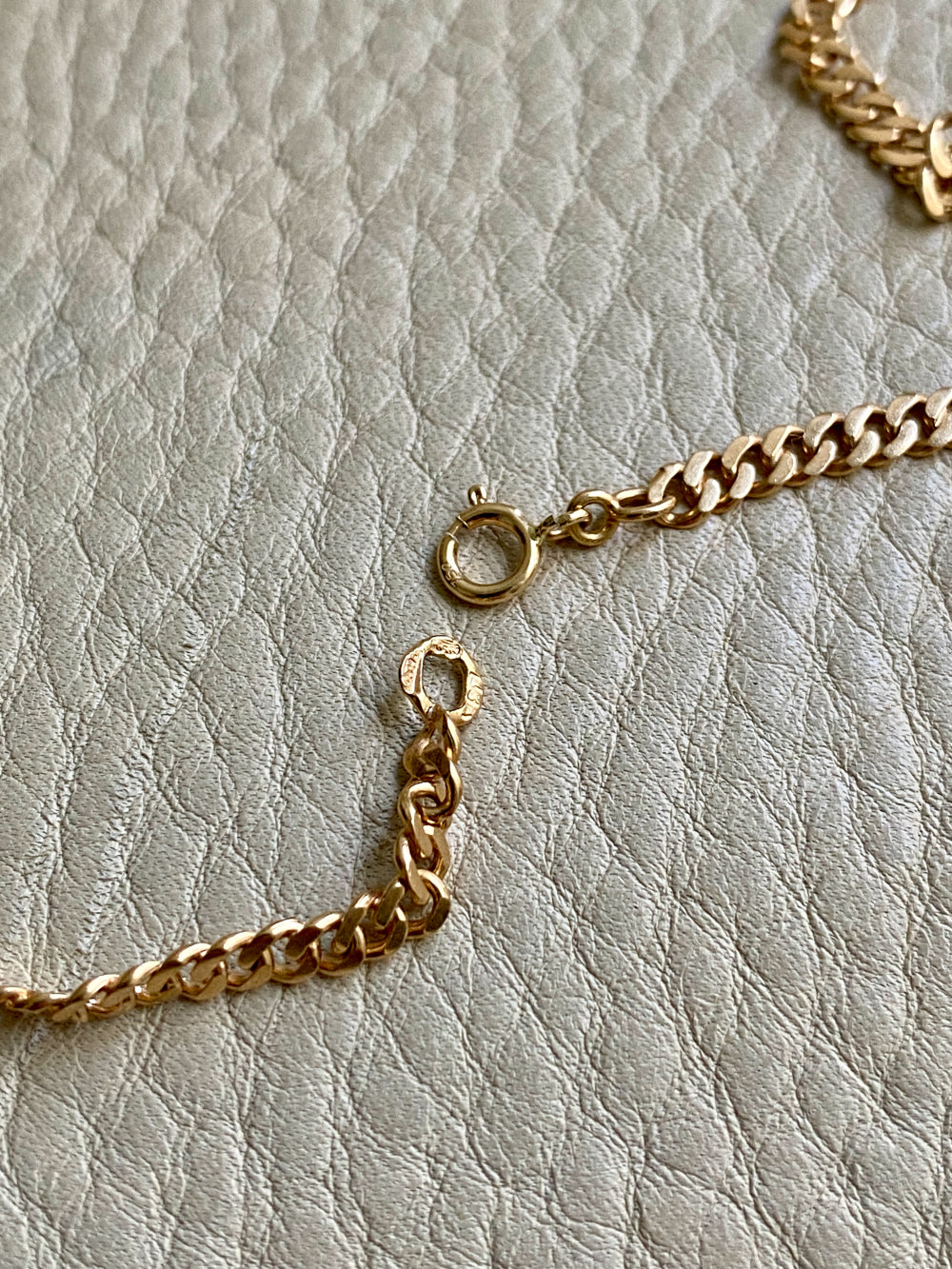 1923-1965 Swedish Vintage 18k Gold Pressed Curb Link Necklace - 18 inch length