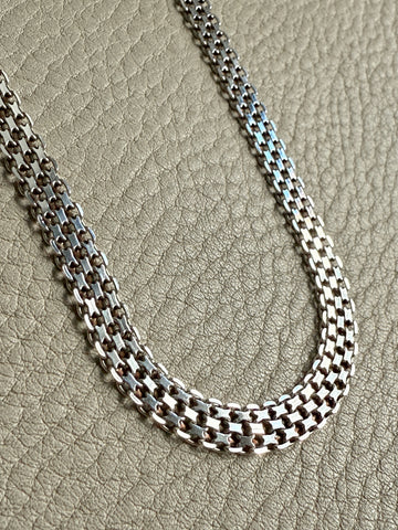 Vintage Sterling silver x-link necklace - 17 inch length