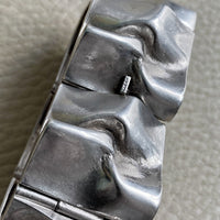 Brutalist Wide Organic Link Bracelet in Sterling Silver by Matti Hyvärinen for Sirokoru Oy - 7 inch length