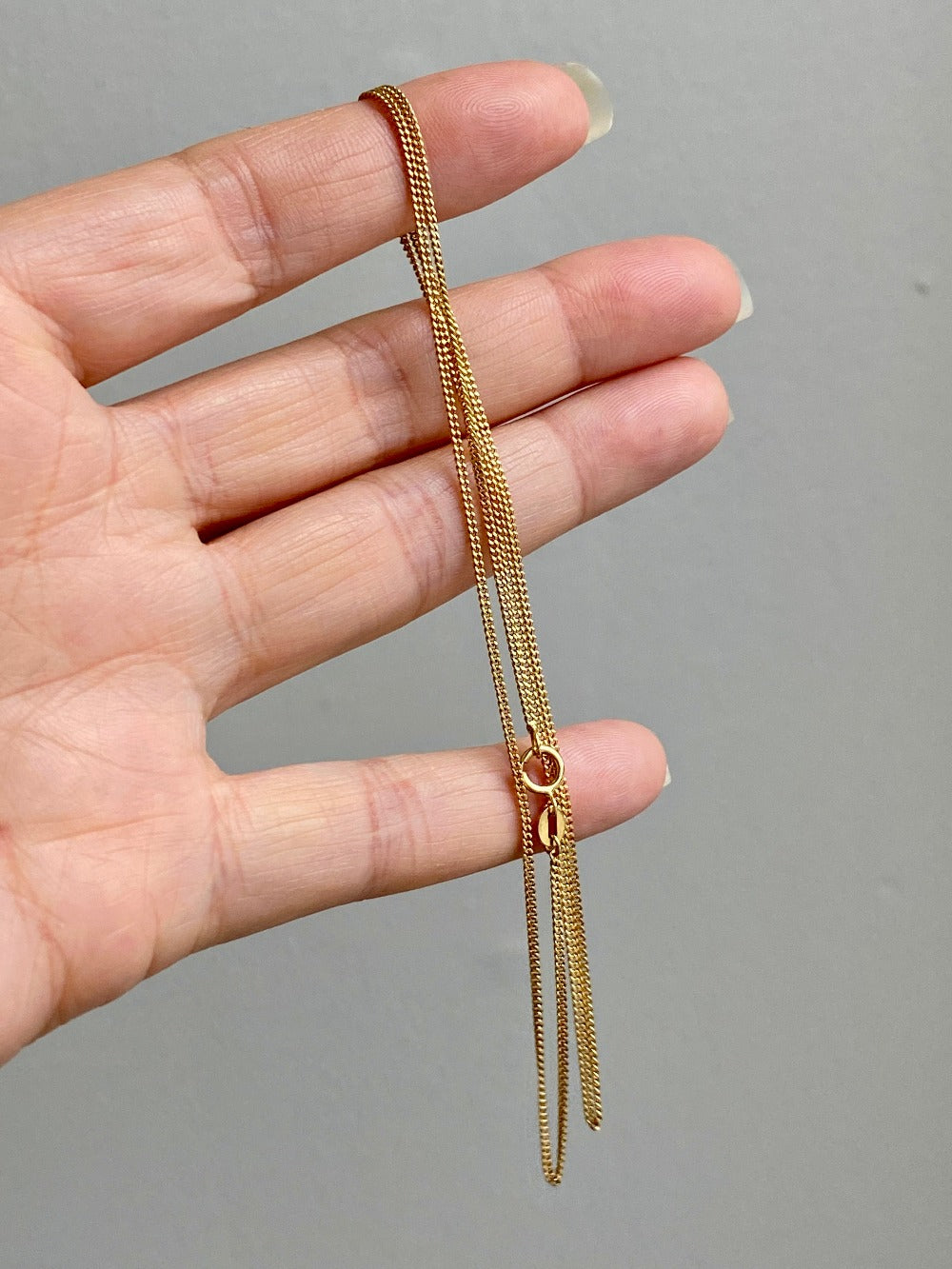 Vintage 18k gold curb link necklace - 20 inch length