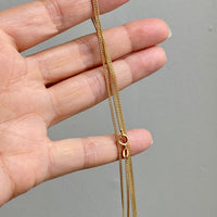 Vintage 18k gold curb link necklace - 20 inch length