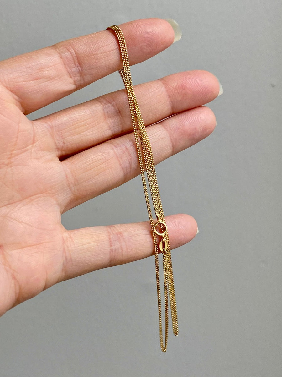 Vintage 18k gold curb link necklace - 20 inch length