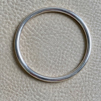 Heavy Round Solid Bangle - Solid Sterling Silver - 7.8 inch interior circumference