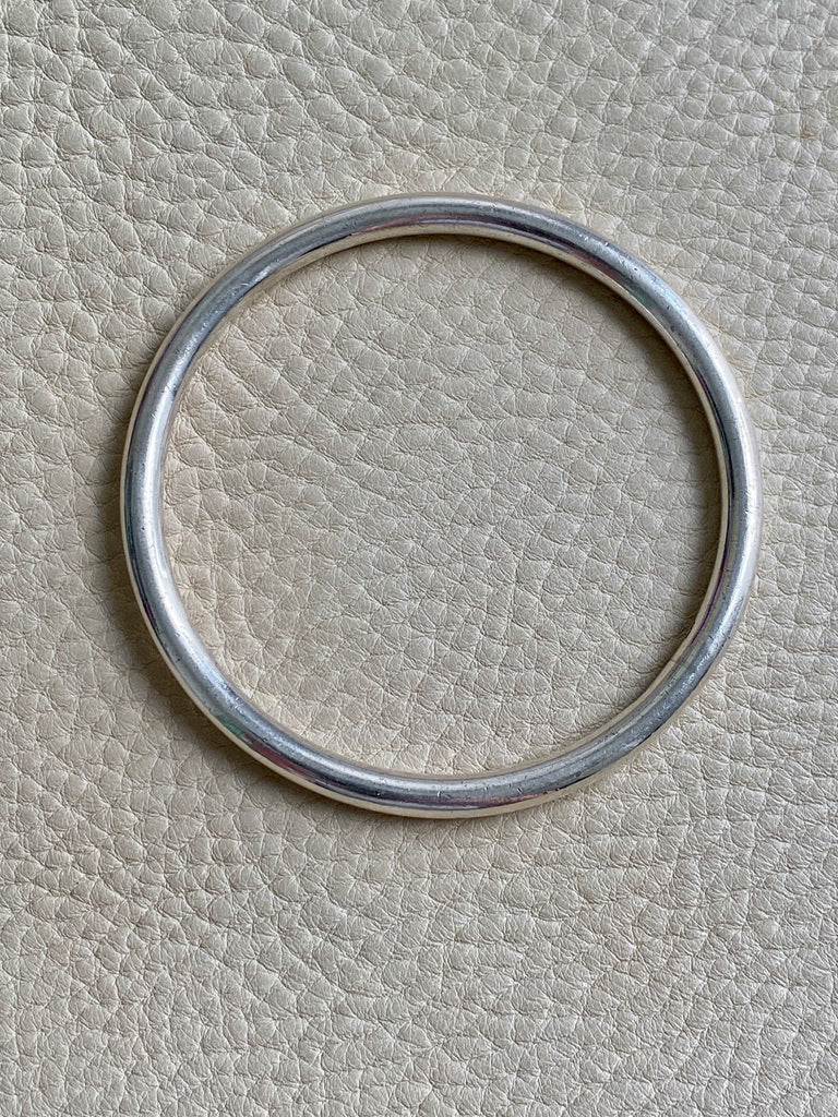 Heavy Round Solid Bangle - Solid Sterling Silver - 7.8 inch interior circumference