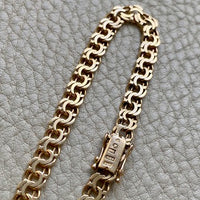 1954 Double link solid 18k gold bracelet by Rolf Miler- 7.6 inch length