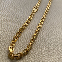 WEIGHTY!! 18k Gold Chunky Biker Chain Necklace - By Classic Italian Maker Balestra - 20 inch length