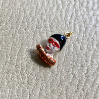 18k Gold and Enamel Harlequin Clown Mime Charm or Pendant