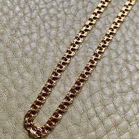 Double Link Necklace with Watch Chain Dog clip in 18k gold - 18 inch length