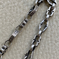 English Antique Sterling Silver Watch Chain (bracelet or necklace extender)- 12.3 inch length