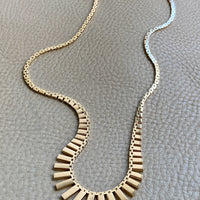 Dramatic SPARKLING! 14k gold cleopatra link necklace - 19.7 inch length