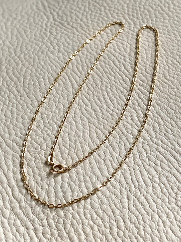 Vintage Italian cable link gold chain necklace - 23 inches of 18k gold