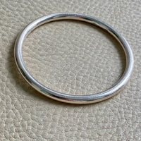 Heavy Round Solid Bangle - Solid Sterling Silver - 7.8 inch interior circumference