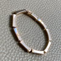 MAGNIFICENT!! 1970 - 9 sided Geometric Link Bracelet in 18k Yellow Gold by Forsman & Gardfors - 7.5 inch length