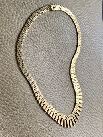 RADIANT! 14k Gold Cleopatra Link Necklace - Vintage Danish - 17 inch length