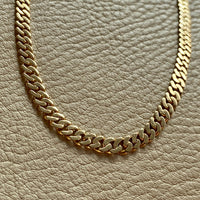 Vintage 18k gold pressed curb link necklace - 18.5 inch length