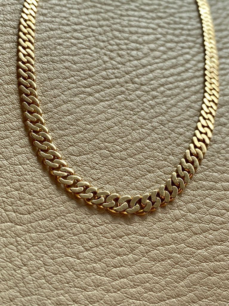 Vintage 18k gold pressed curb link necklace - 18.5 inch length