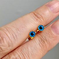 Vintage 18k Gold Evil Eye Stud Earrings