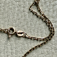 14k Gold Danish Vintage Skinny Biker Link Chain Necklace, Signed  - 17 inch length