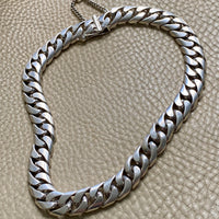 CHUNKY!! Sterling Silver Curb Chain Necklace - 15.75 inch length