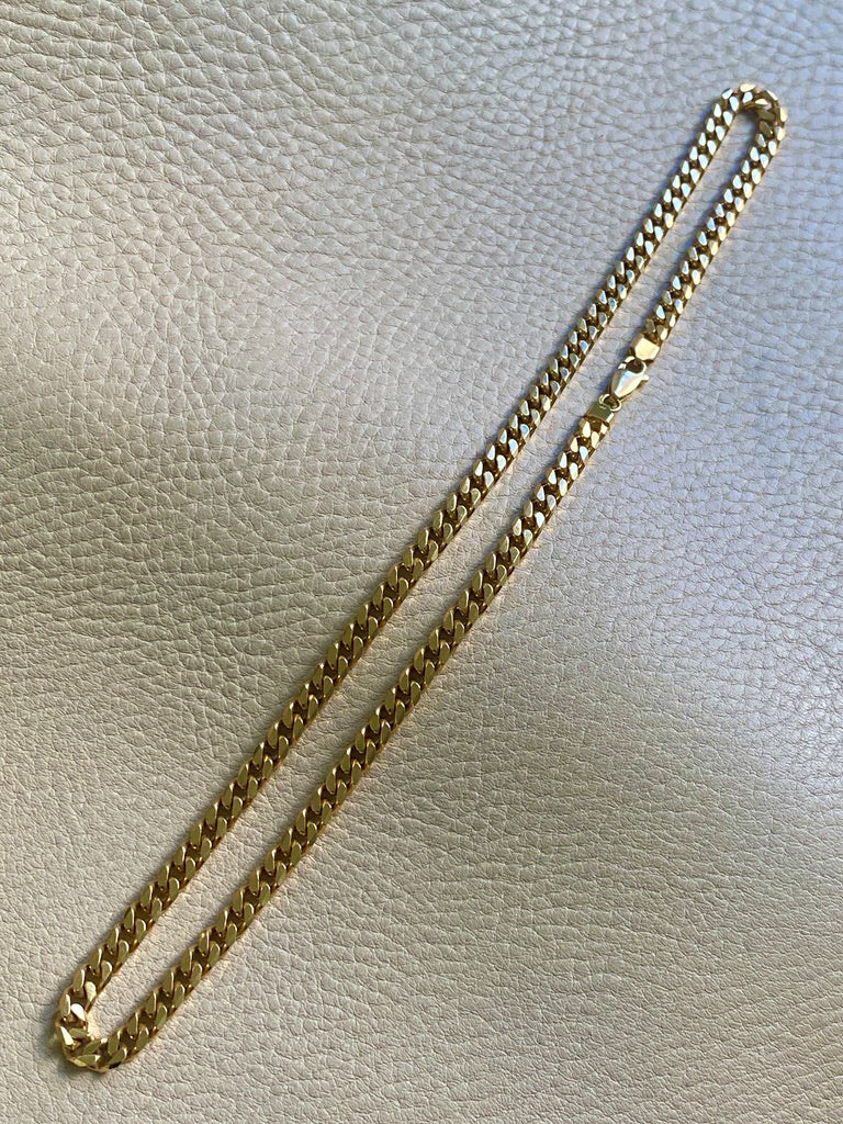 AMAZING! Heavy Italian Vintage Curb Link Necklace in Solid 18k Gold - 20 inch length