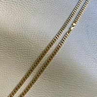 AMAZING! Heavy Italian Vintage Curb Link Necklace in Solid 18k Gold - 20 inch length