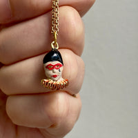 18k Gold and Enamel Harlequin Clown Mime Charm or Pendant