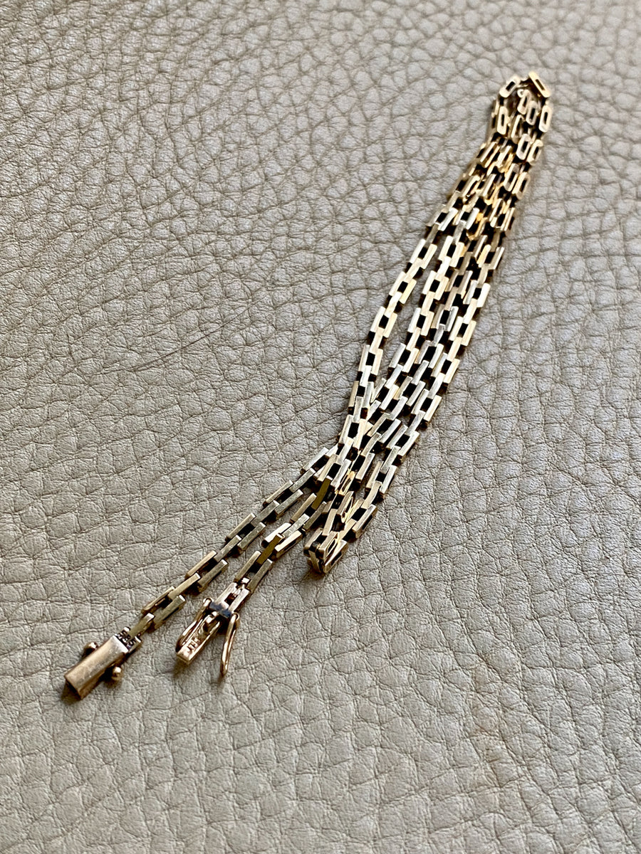 Sleek! Vintage Danish 14k Gold Link Necklace - 16.25 inch length