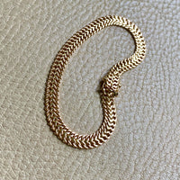 Italian Classic UnoAErre Herringbone Link Bracelet in 18k gold - 7.25 inch length