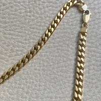 AMAZING! Heavy Italian Vintage Curb Link Necklace in Solid 18k Gold - 20 inch length