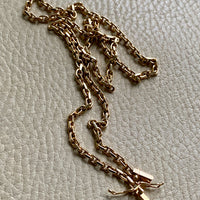 Vintage Danish Chunky Biker Link Chain Necklace in 14k Gold - 20 Inch length