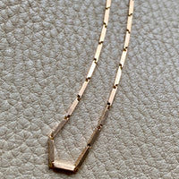 Geometric gold bar link necklace - 18k gold - 18 inch length