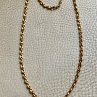 18k Gold Vintage Italian Puffy Mariner Link Chain Necklace - 18.1 inch length