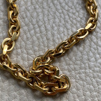 WEIGHTY!! 18k Gold Chunky Biker Chain Necklace - By Classic Italian Maker Balestra - 20 inch length