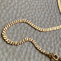 1929 Swedish Vintage Pressed Curb Link 18k Gold Necklace - 17 inch length