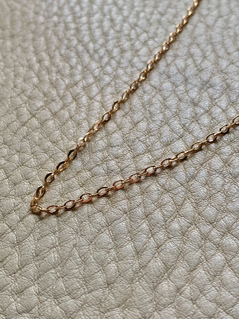 1907 Antique Cable Link Chain Necklace in 18k gold - tube clasp - 16.5 inch length