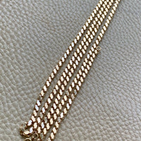 Mirrored double link chain necklace in 14k gold - Excellent 32” long length!