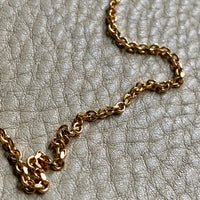 Sparkly 2mm Italian Biker link Necklace in 18k Gold - 19.6 inch length