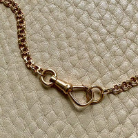 Double Link Necklace with Watch Chain Dog clip in 18k gold - 18 inch length