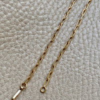 Skinny vintage paper clip chain in 18k gold - 15.6 inch length