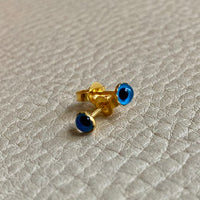 Vintage 18k Gold Evil Eye Stud Earrings