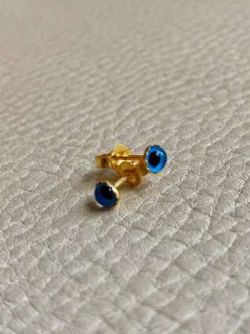 Vintage 18k Gold Evil Eye Stud Earrings