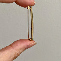 Midcentury era 14k gold safety pin brooch or chain extender - 1.75 inch length