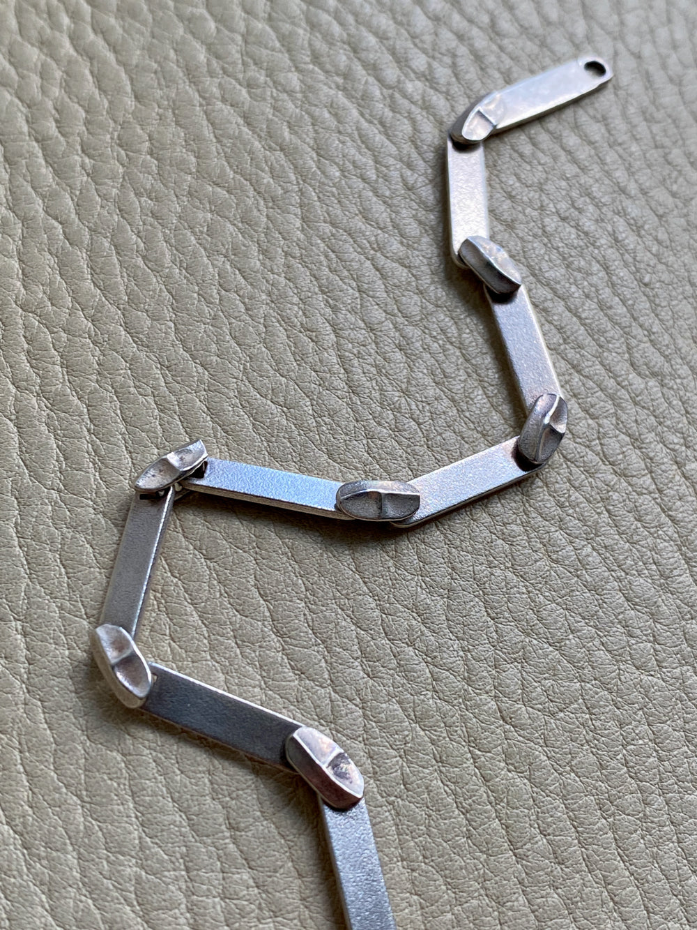 1985 ‘Labyrint’ bar link bracelet by Bjorn Weckstrom for Lapponia in sterling silver - 7.6 inch length